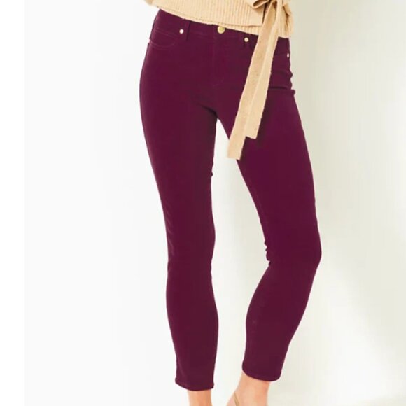 Denim - Lilly Pulitzer South Ocean High-Rise Skinny Pant Amarena Cherry Size 10 NWT